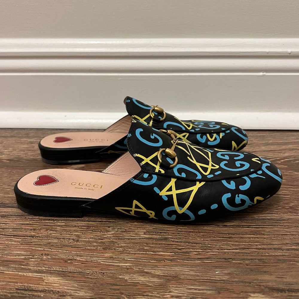 Gucci Princetown Ghost Star Leather Mules